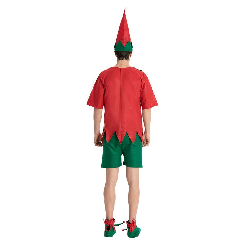 EraSpooky Elf Costume Adult and Child Christmas Fancy Dress Costume Santa Helper Xmas Outfit (Medium, Adult Red) - Image 5